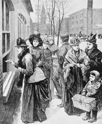 Women Lined Up to Participate in an Election